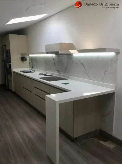 Cocina Lineal Con Barra